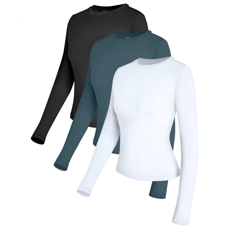 Slim Crop Long Sleeve Set (3-Pack)